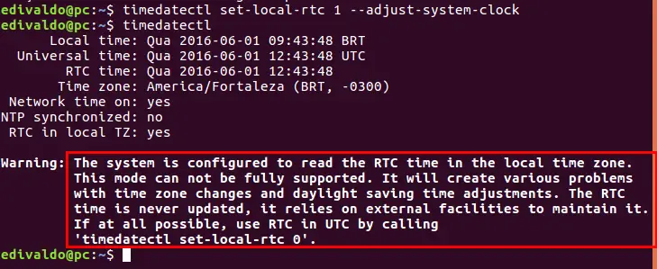 Como corrigir diferenças de tempo entre o Ubuntu e o Windows em sistemas com dual boot