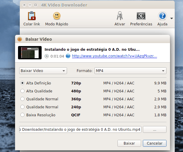 Como instalar o 4K Video Downloader no Linux
