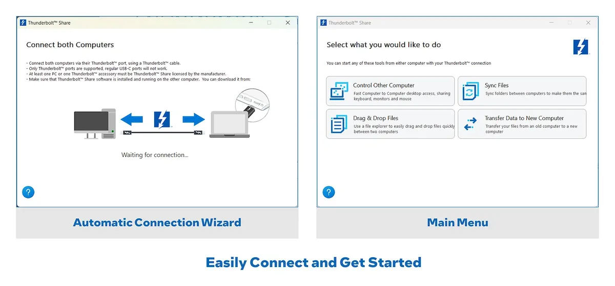 Intel Thunderbolt Share permitirá conectar dois PCs via cabo