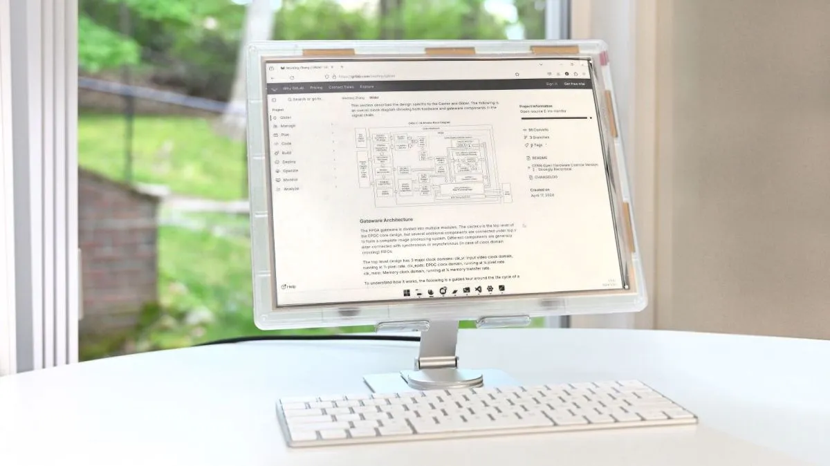 Modos Paper Monitor, um monitor E Ink de hardware aberto de 13.3 polegadas