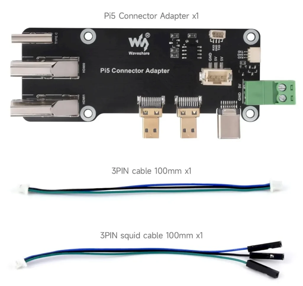 Adaptador adiciona duas portas HDMI de tamanho normal ao RPi 5