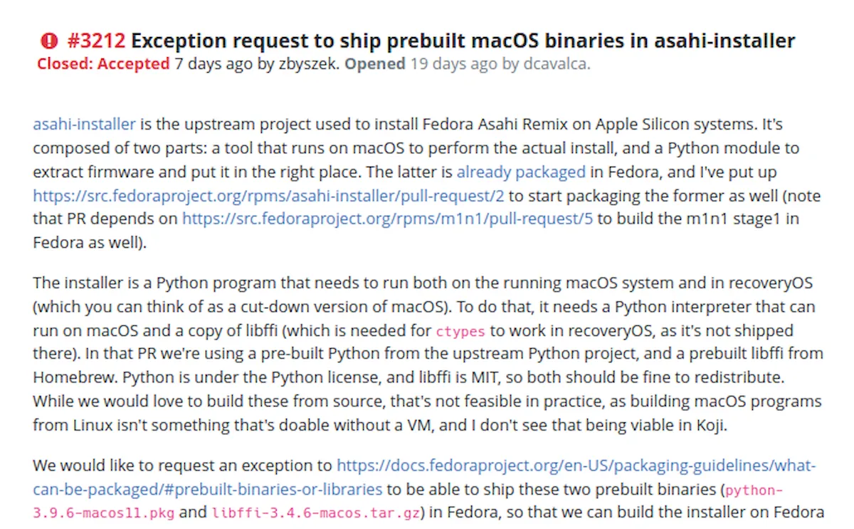 Fedora permitirá o uso de binários macOS no Asahi-Installer