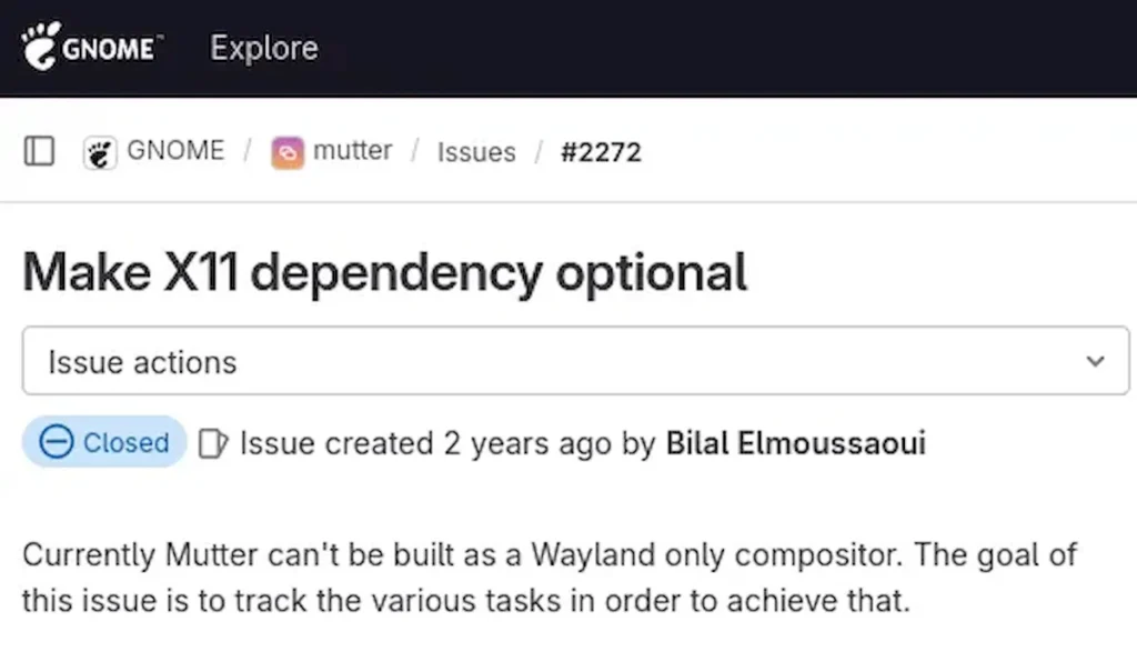 GNOME 47 já pode ser compilado com o suporte X11 desativado