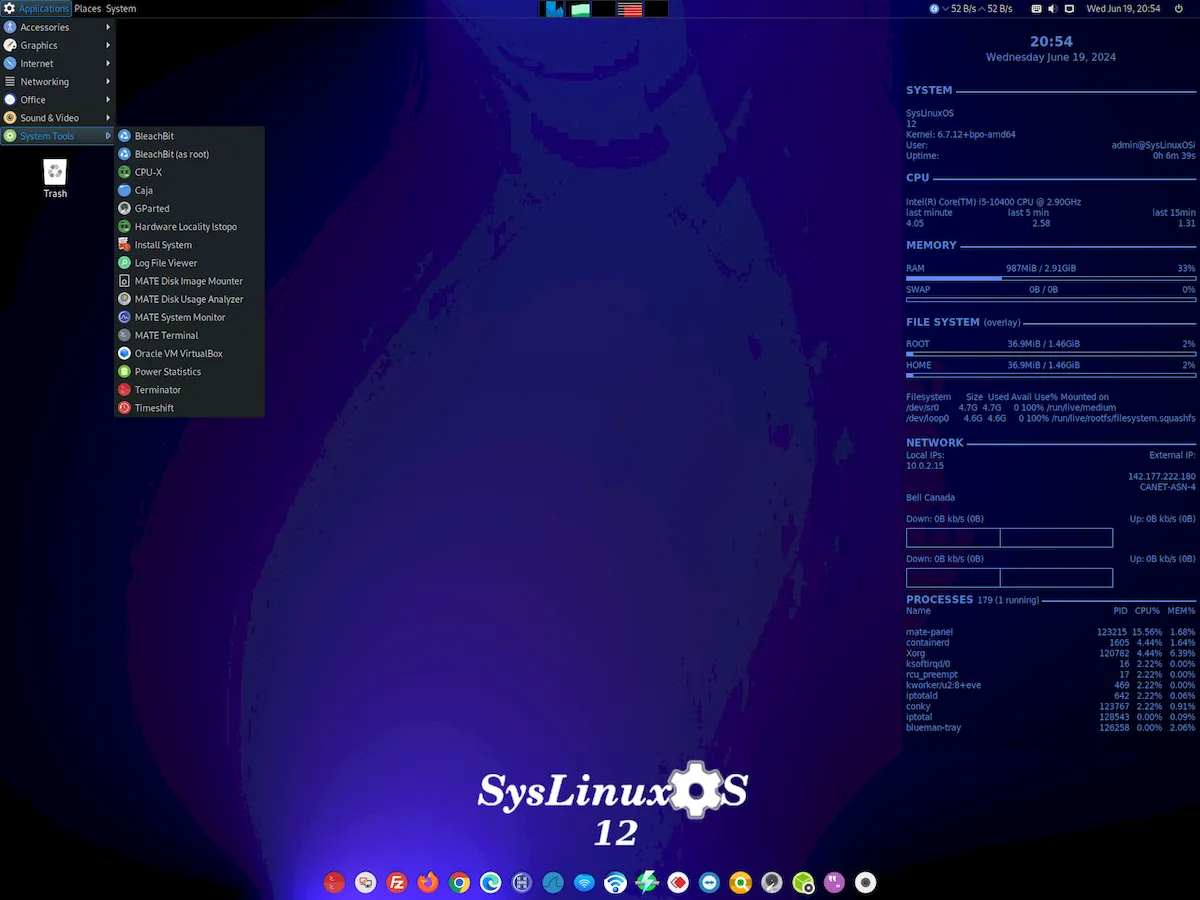 SysLinuxOS 12.4 lançado com base no Debian 12 e kernel 6.7