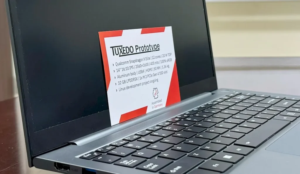 TUXEDO está trabalhando em um laptop ARM com Linux