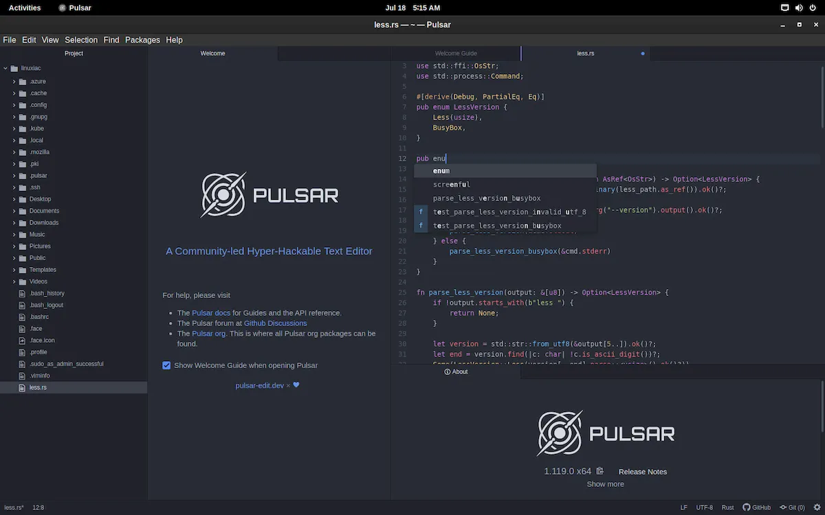 Como instalar o editor de texto Pulsar no Linux via AppImage