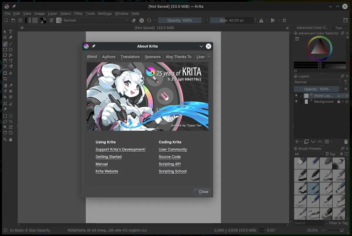 Krita 5.2.3 lançado com correções de bugs e melhorias