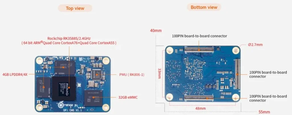 Orange Pi CM5, um módulo semelhante ao RPi CM4 com RK3588S