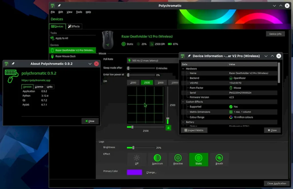 Polychromatic 0.9.2 lançado com uma nova opção de configuração