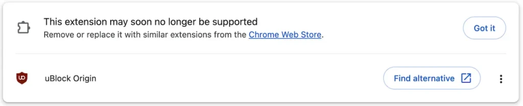 Chrome pode desativar o uBlock Origin em breve