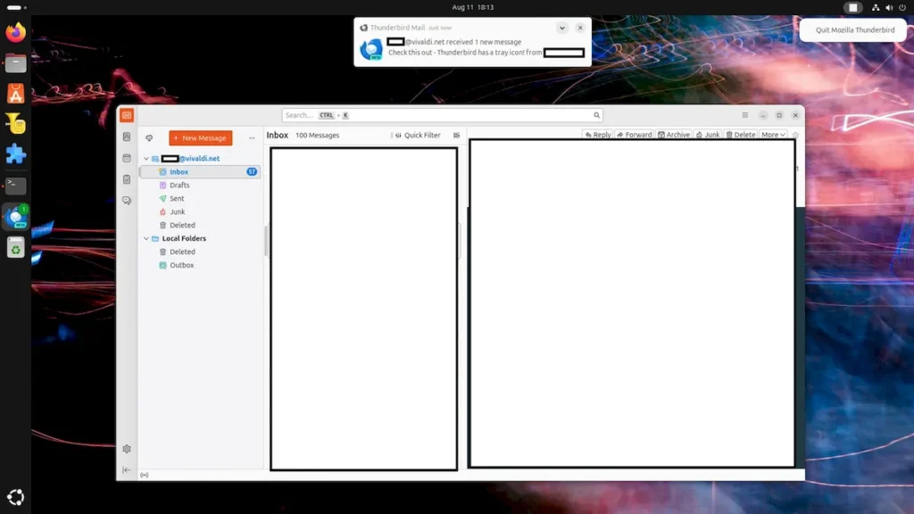 Thunderbird 130 Beta lançado com ícone de bandeja para Linux