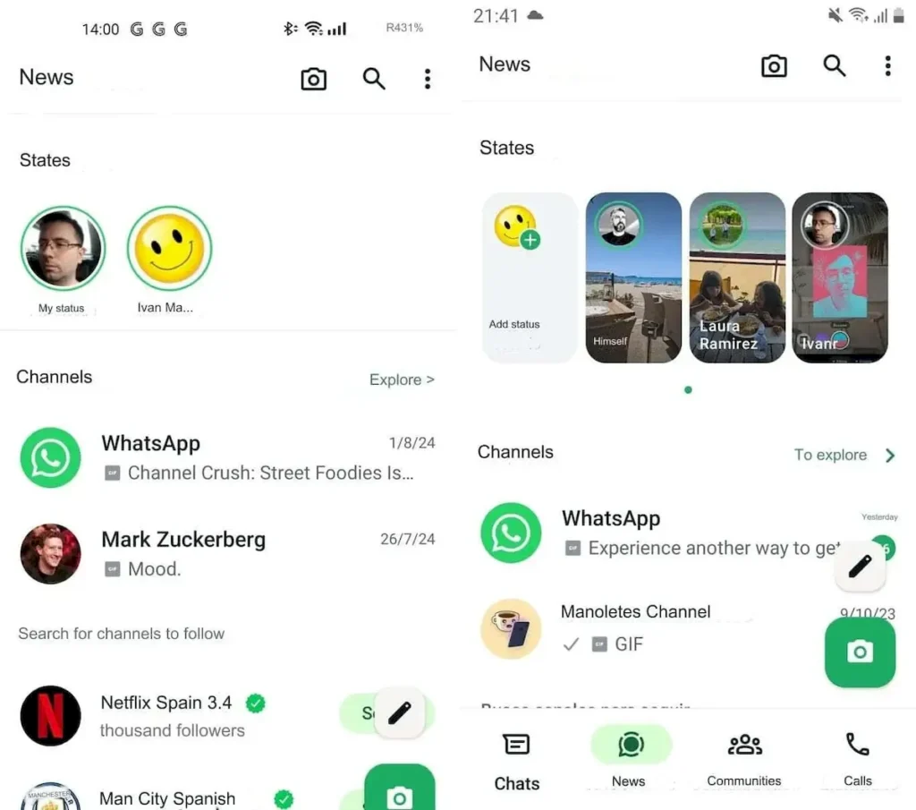 Whatsapp ganhou um novo design semelhante ao do Facebook