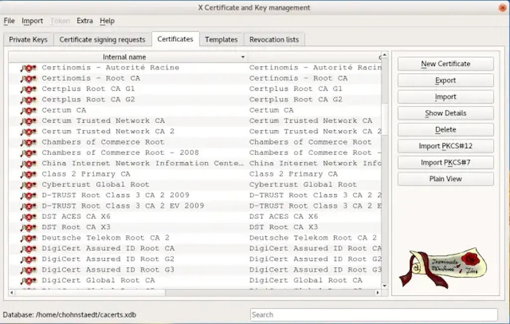 Como instalar o gerenciador de certificados X.509 XCA no Linux via Flatpak