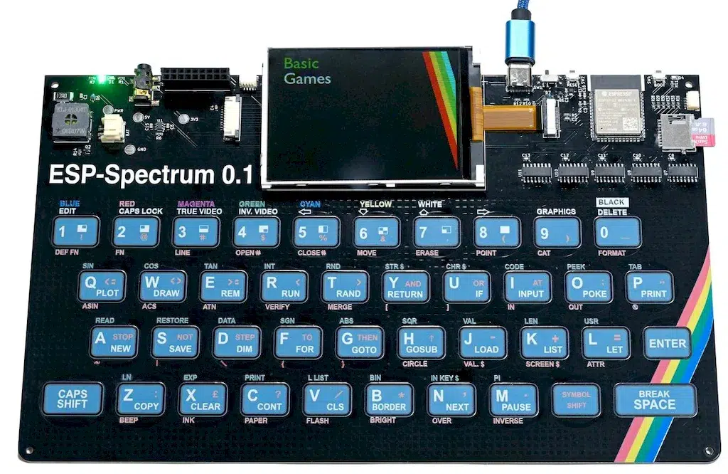 ESP32 Rainbow, um ZX Spectrum moderno com display integrado