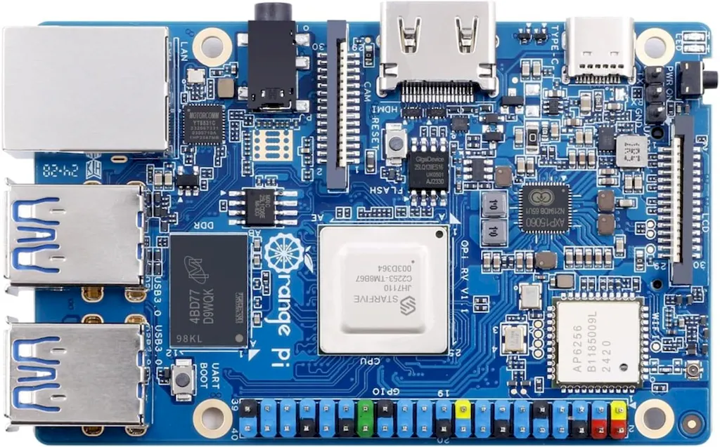 Orange Pi RV, um PC RISC-V de placa única com até 8 GB de RAM e um slot M.2