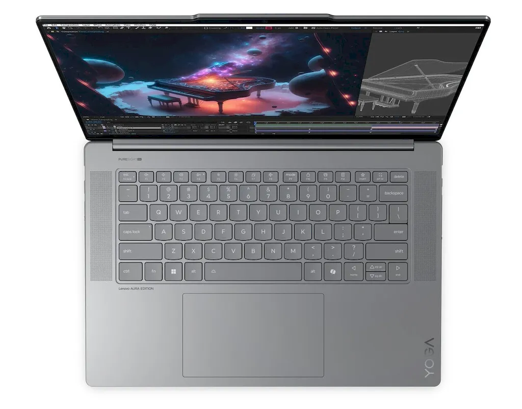 Yoga Slim 7i Aura Edition, um laptop Lunar Lake com tela de 15.3"