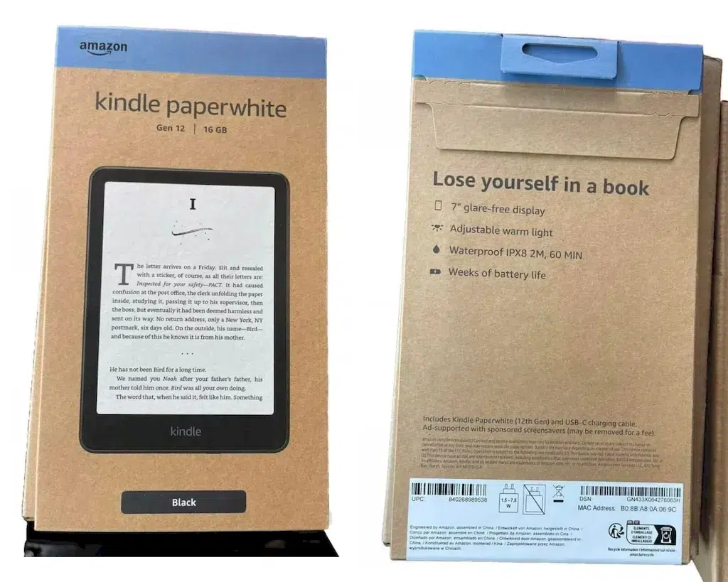 Vazou o Kindle Paperwhite de 12ª geração com tela de 7"