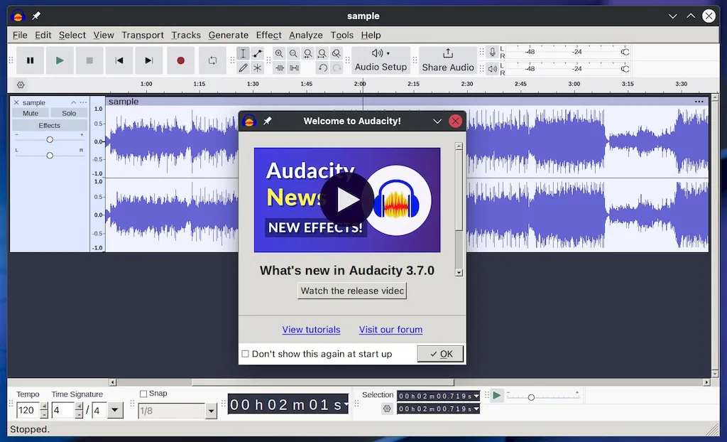 Audacity 3.7 lançado com correções de bugs e melhorias