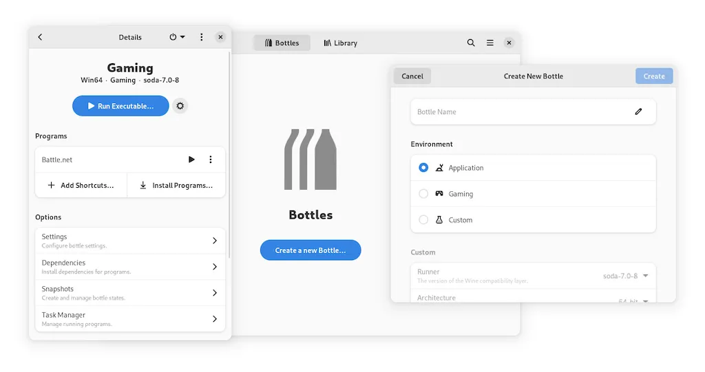 Bottles 51.14 lançado com suporte ao Windows 11, e muito mais