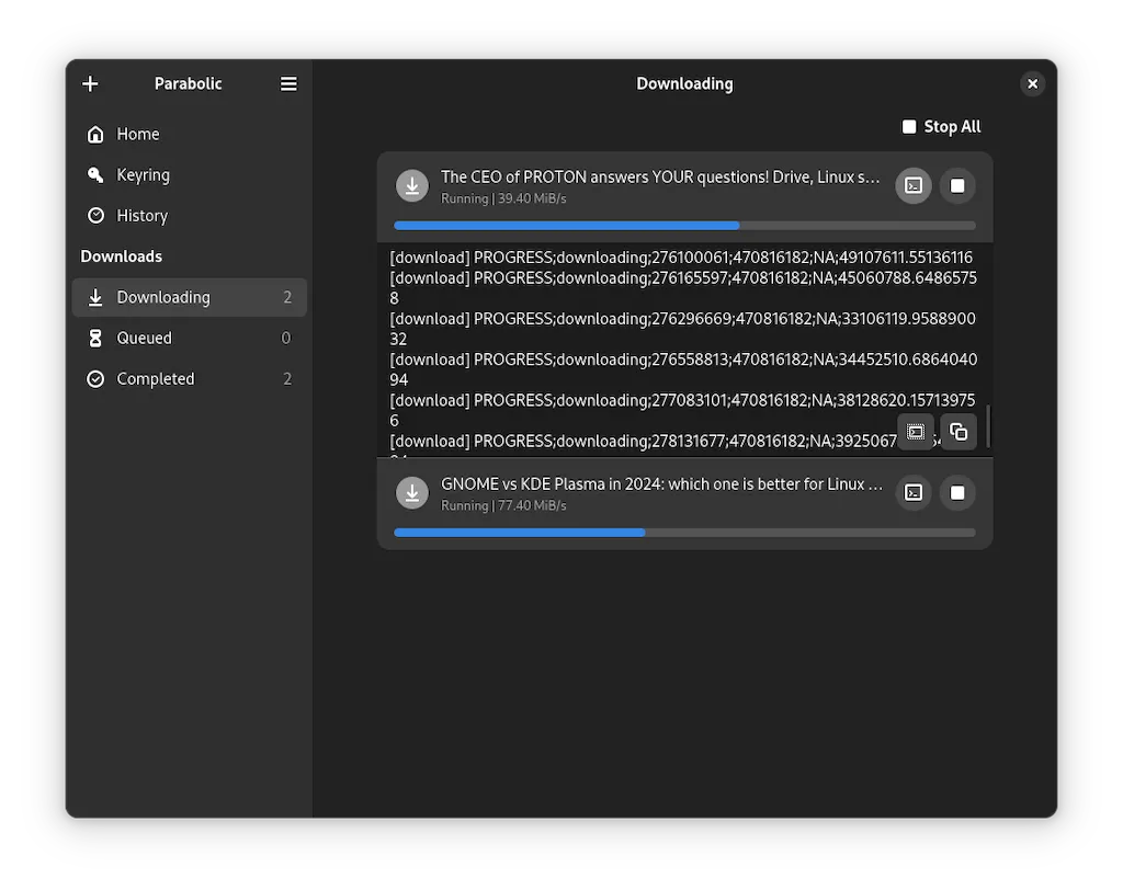 Como instalar o baixador Parabolic no Linux via Snap