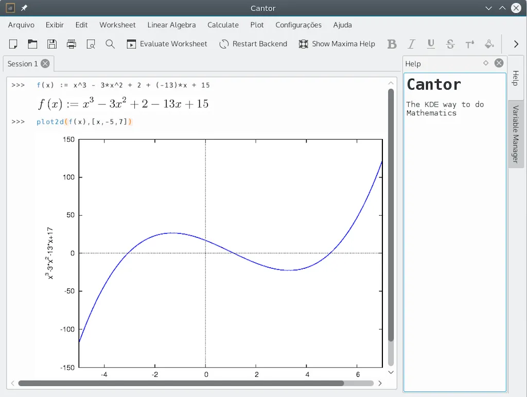 Como instalar o frontend matemático Cantor no Linux via Snap