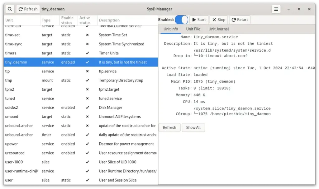 Como instalar o utilitário SysD Manager no Linux via Flatpak