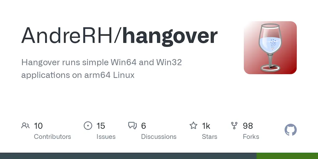 Hangover 9.20 lançado com suporte a apps Win64 no ARM64 Wine