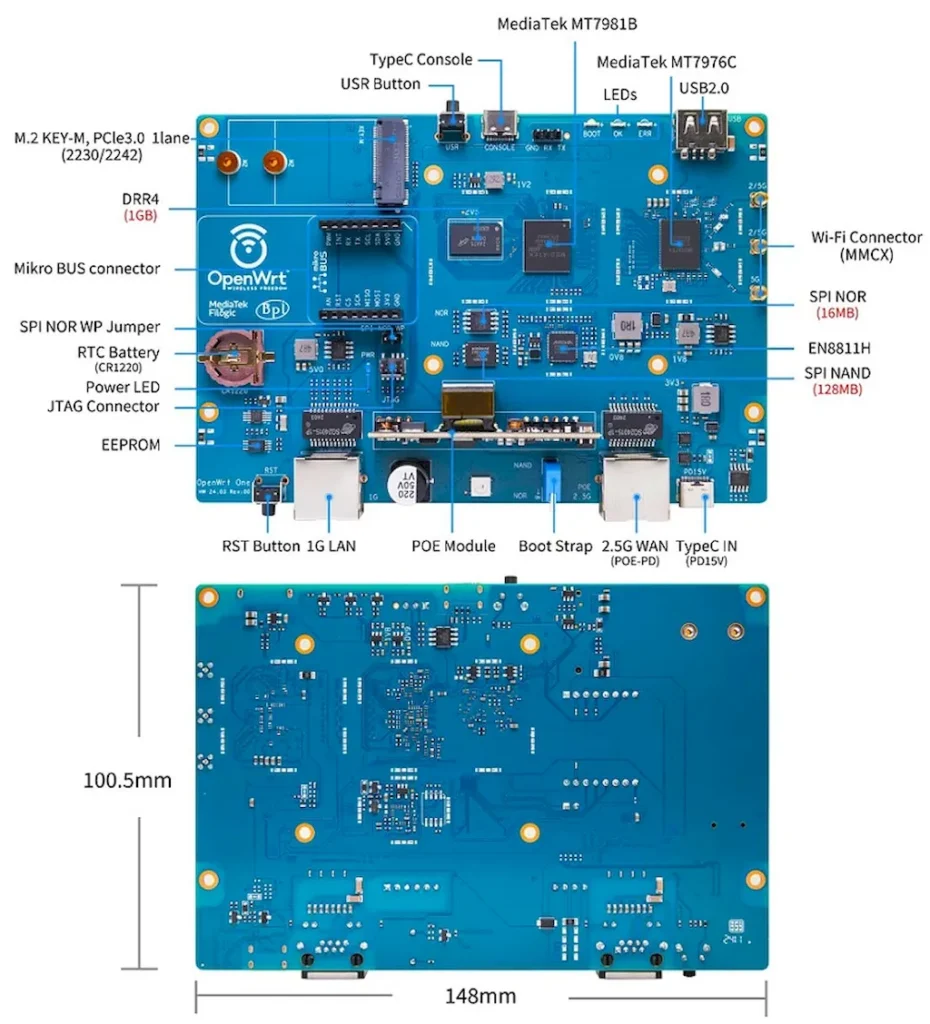 OpenWrt lançou sua placa de roteador One/AP-24.XY