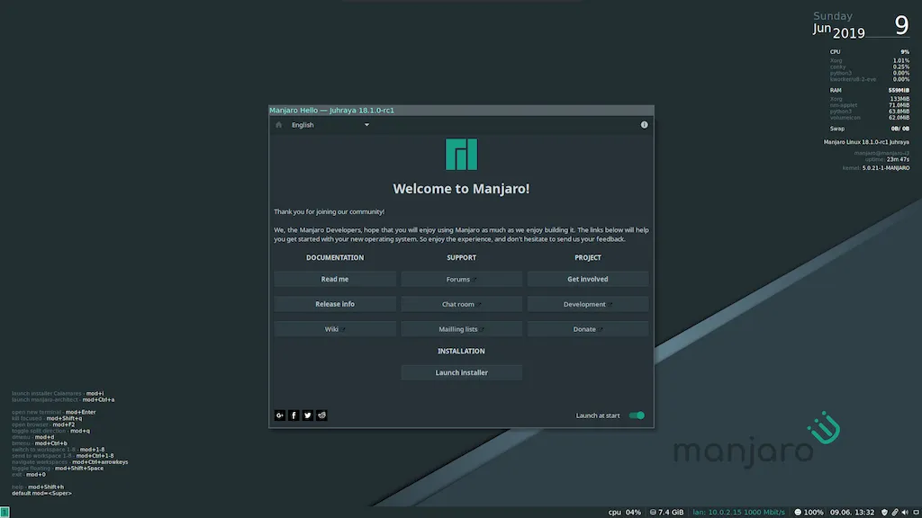 Manjaro com i3