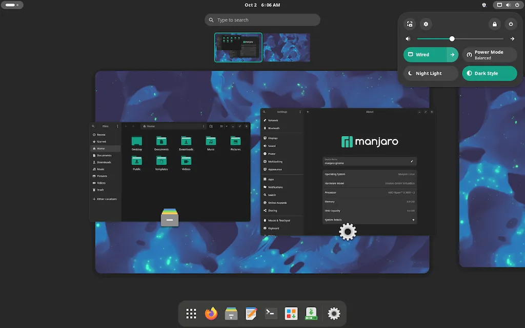 Manjaro com GNOME