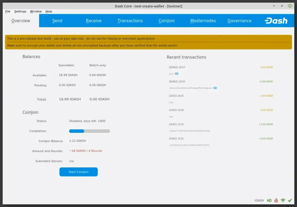 Como instalar o Dash Core no Linux via Flatpak