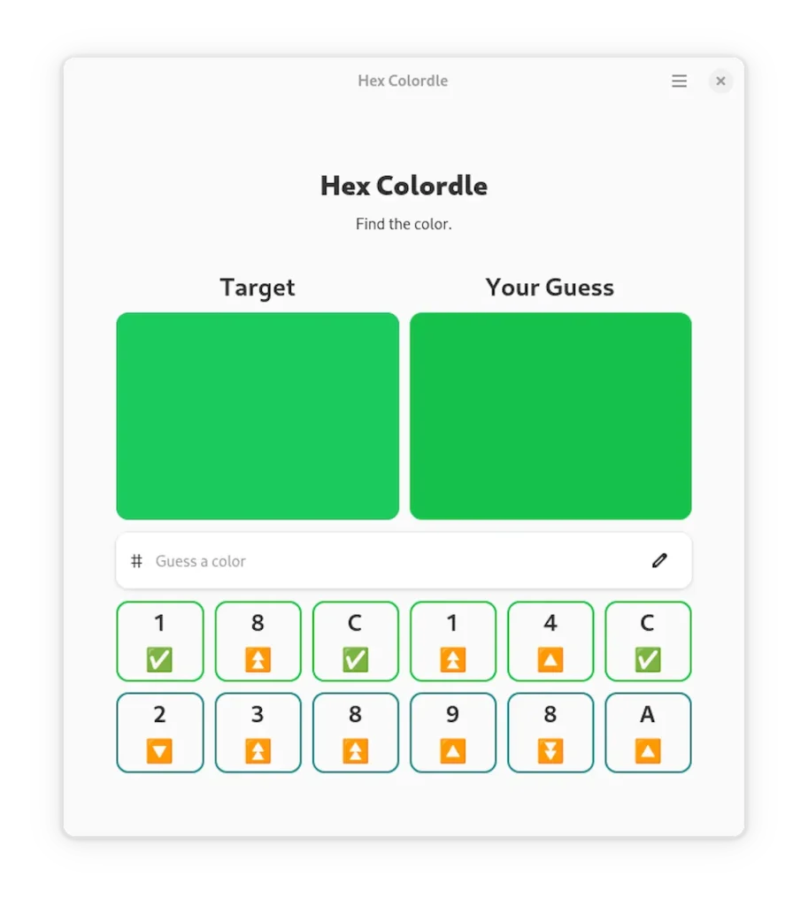 Como instalar o jogo Hex Colordle no Linux via Flatpak