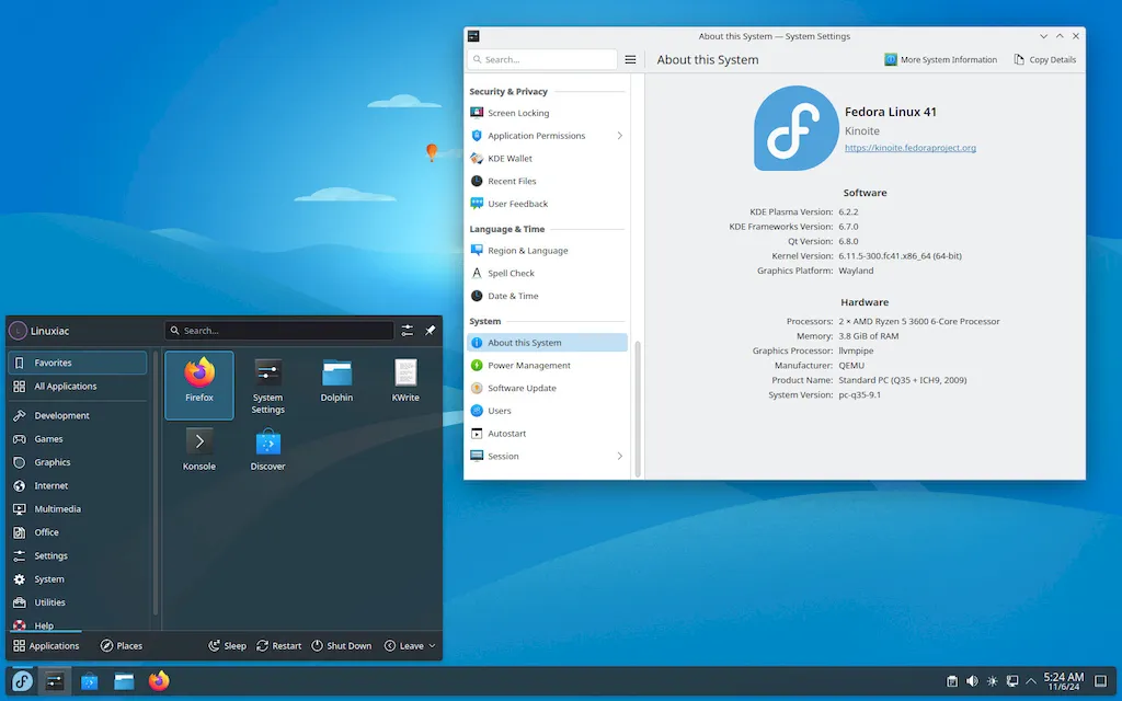 Confira as novidades nos Atomic Desktops do Fedora 41