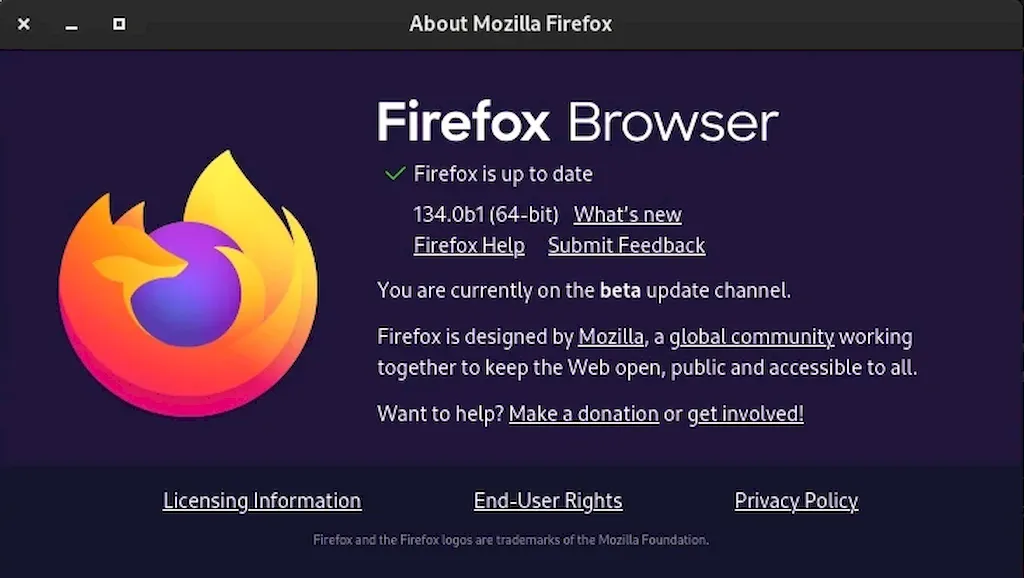 Firefox 134 beta trará o suporte para gestos de espera do touchpad