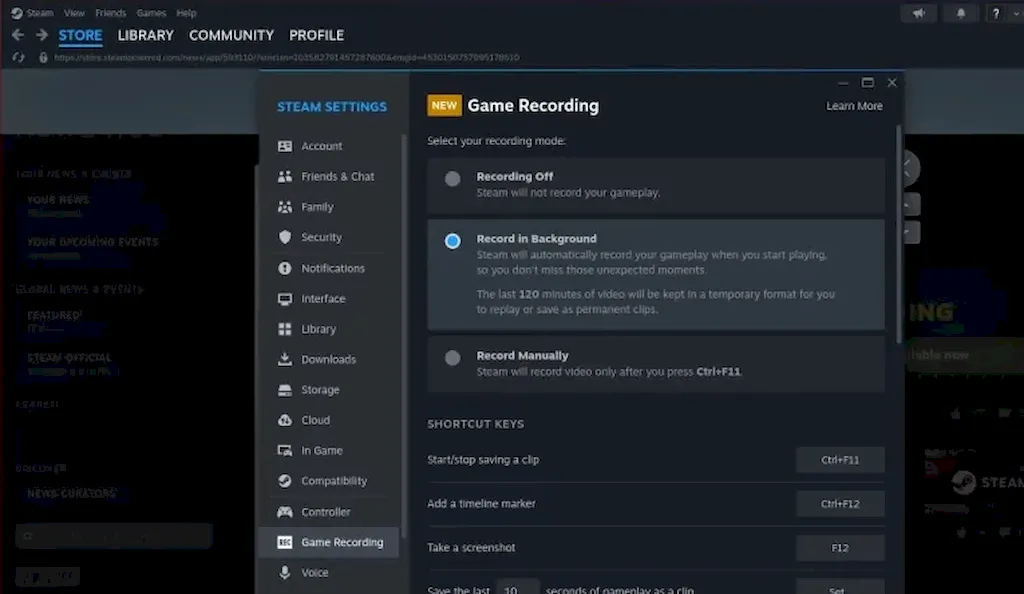 Cliente Steam lançado com o recurso Steam Game Recording, e mais