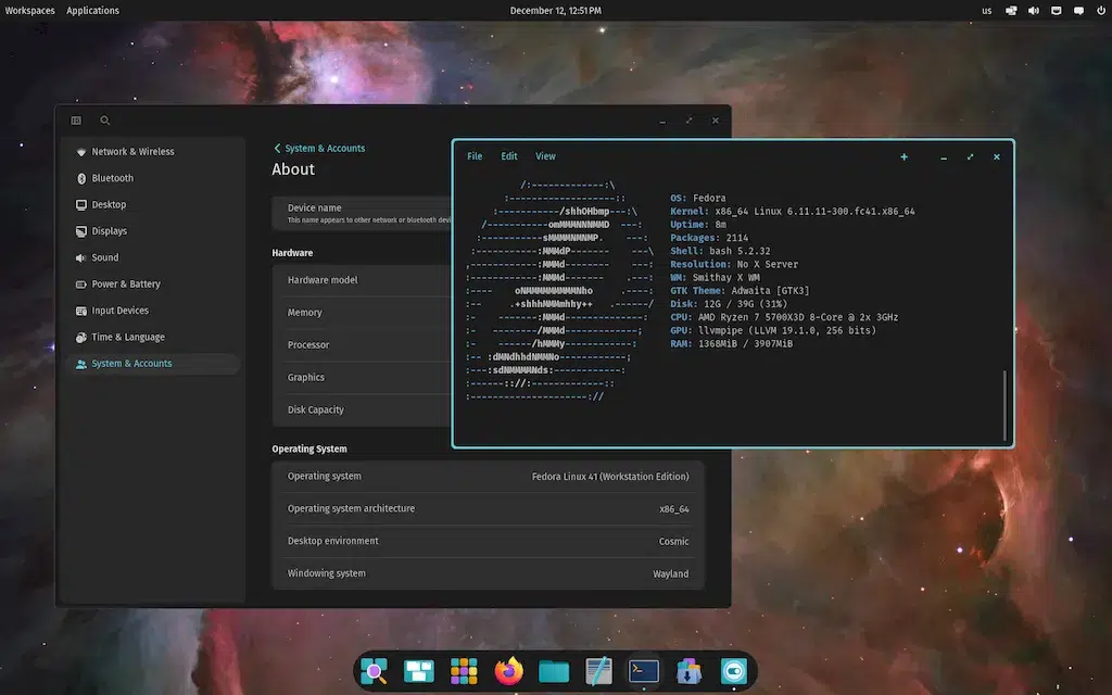 Fedora 42 pode ter um spin oficial do COSMIC Desktop