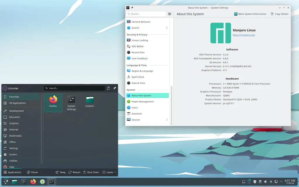 Manjaro 24.2 lançado com GNOME 47, Plasma 6.2 e XFCE 4.18