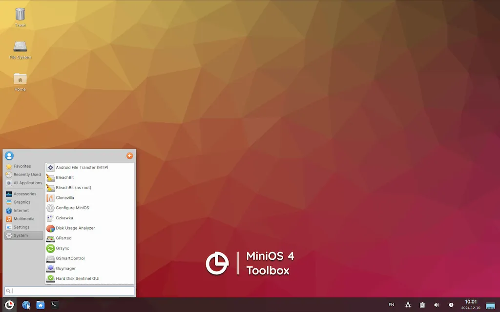MiniOS 4 lançado com uma nova edição Toolbox, e mais