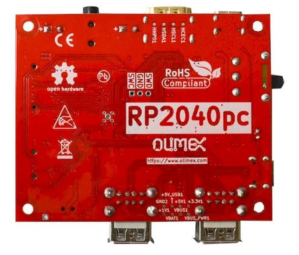 Olimex RP2040pc, um PC de placa única com um chip RP2040