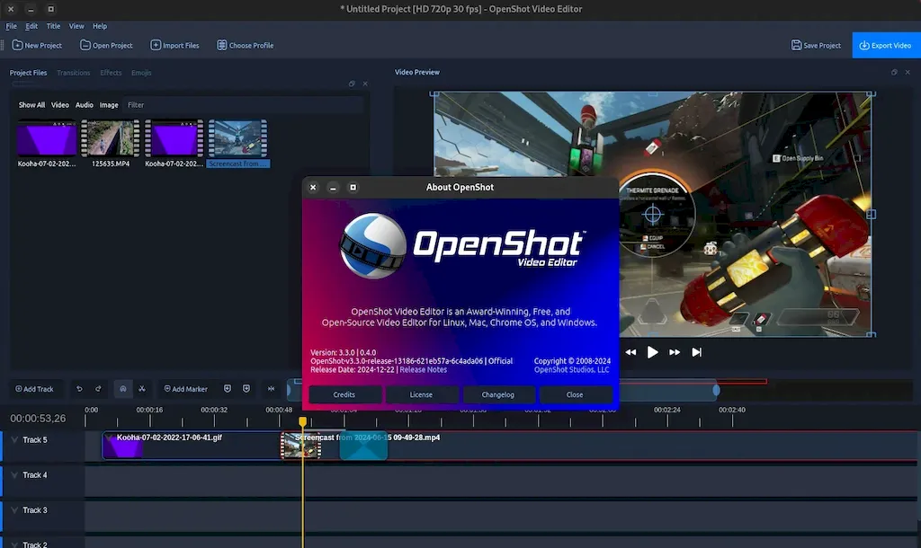 OpenShot 3.3 lançado com o Cosmic Dusk como tema padrão