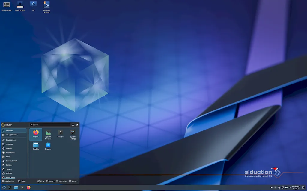 siduction 2024.1.0 lançado com Xfce 4.20, KDE Plasma 6.2 e LXQt 2.1