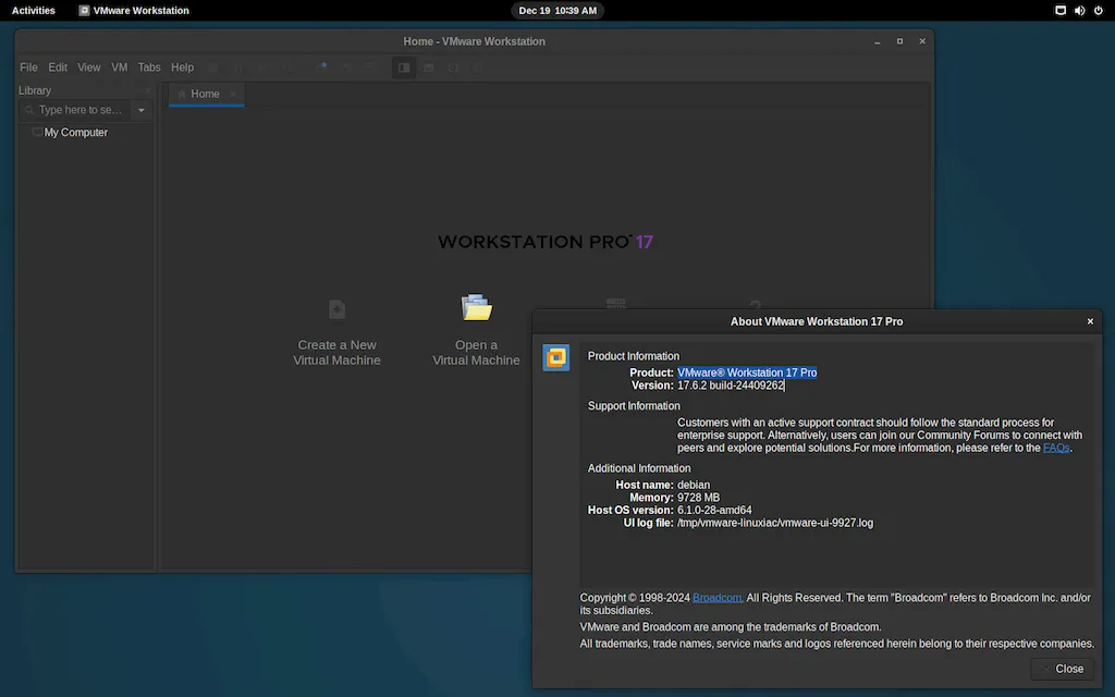 VMware Workstation Pro 17.6.2 é gratuito para todos os usuários