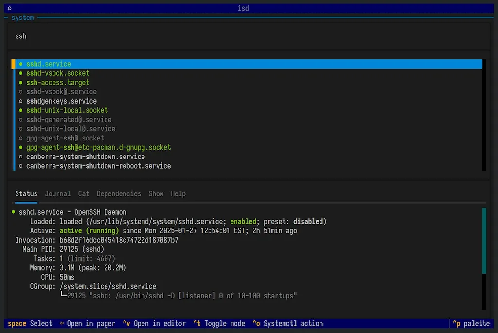 ISD, uma nova ferramenta amigável para gerenciar os serviços do systemd