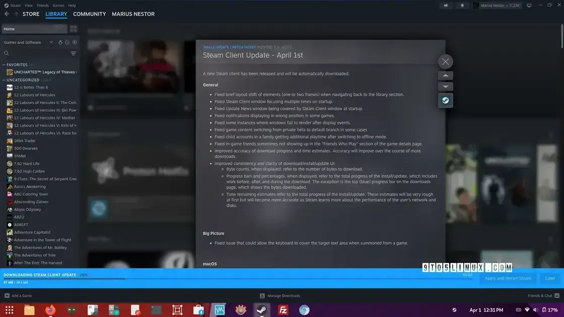 Atualização do Steam Client Melhora Download no Linux
