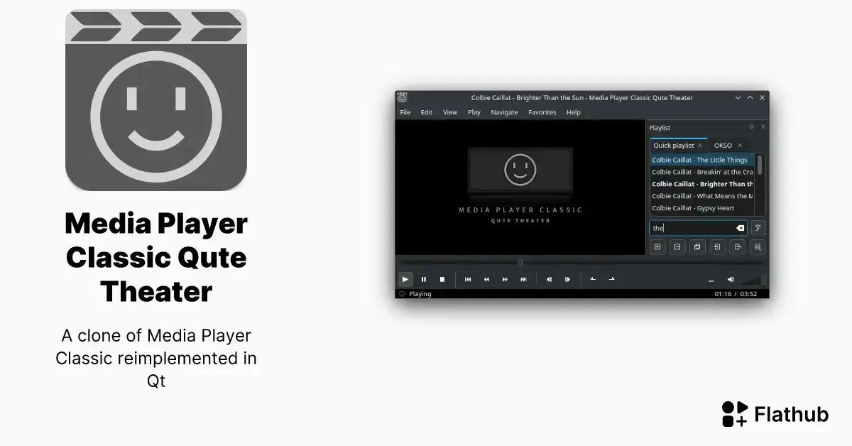Como instalar o Media Player Classic Qute Theater no Linux via Flathub