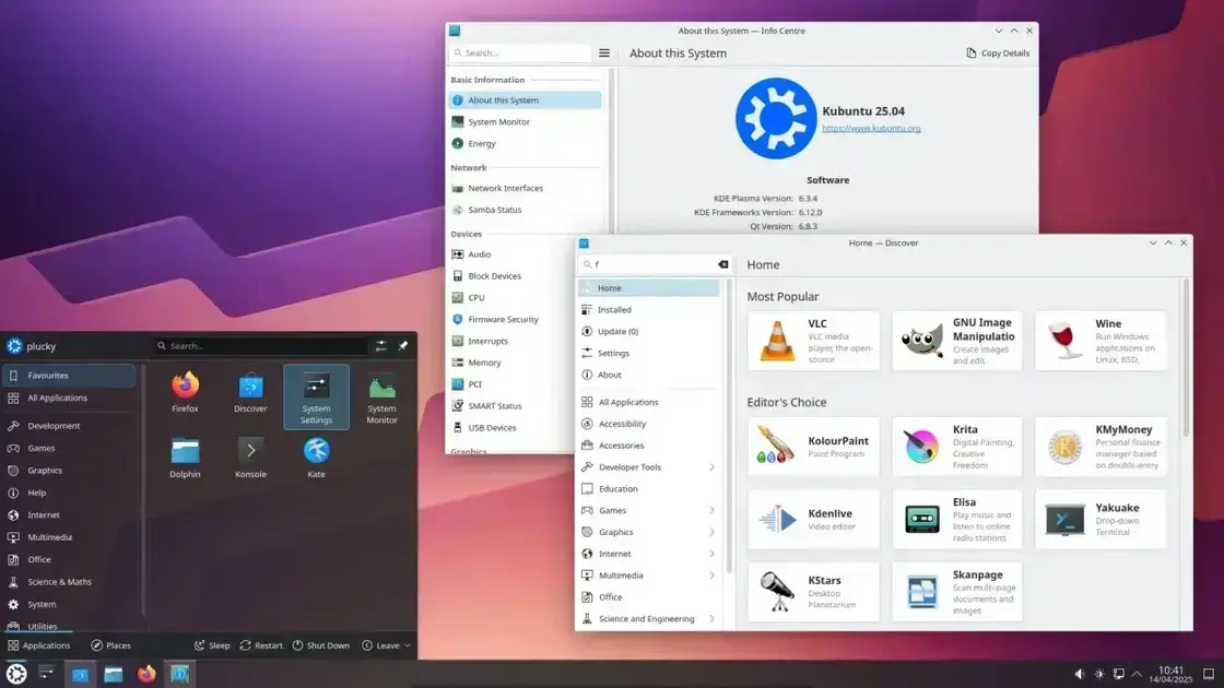 Kubuntu 25.04 com Plasma 6.3, Linux 6.14 e Wayland padrão